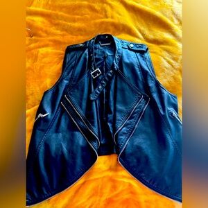 NWOT Women’s Vegan Leather Buffalo Brand Vest Black Sz Large David Bitton